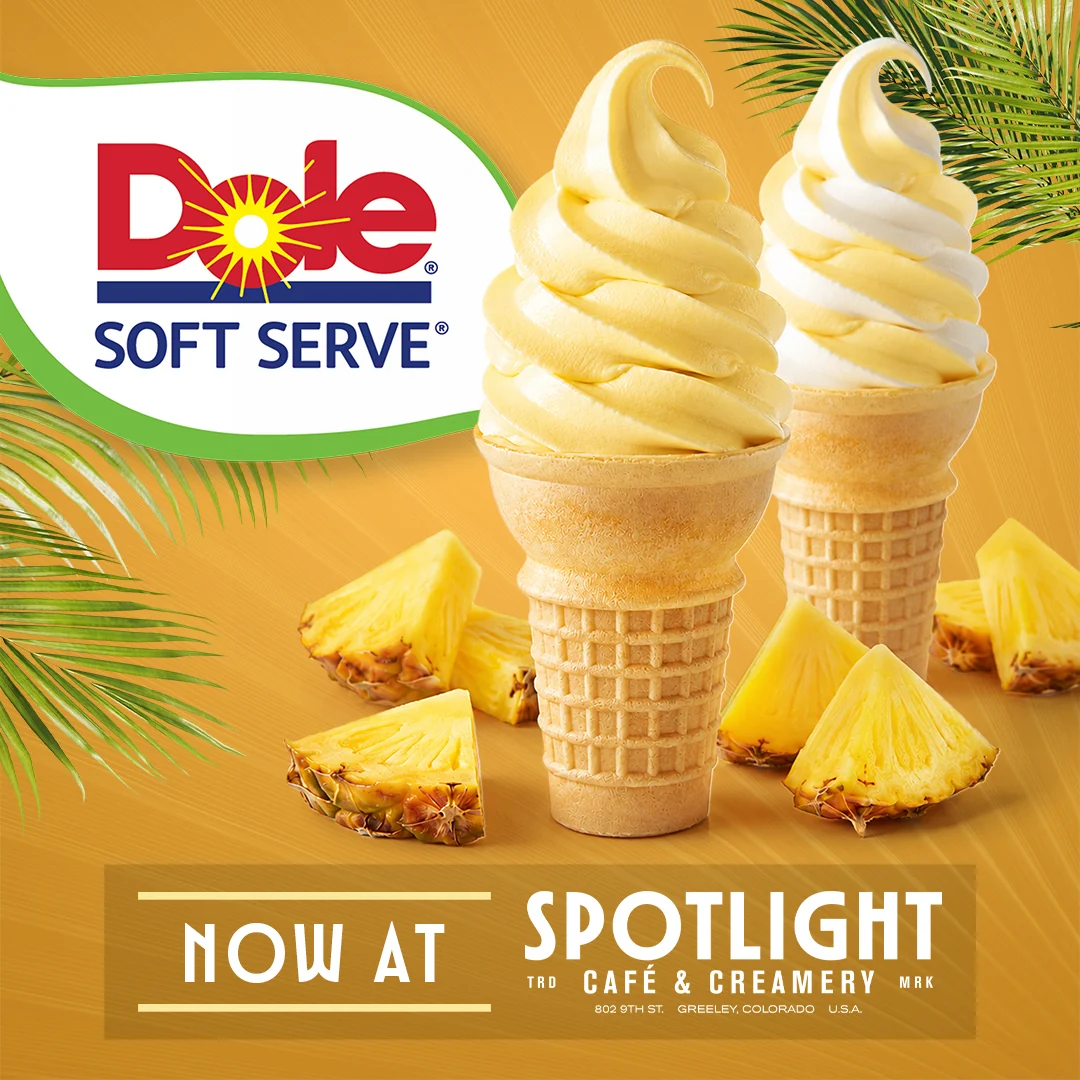 Dole pineapple soft serve and pineapple vanilla twist at Spotlight Café