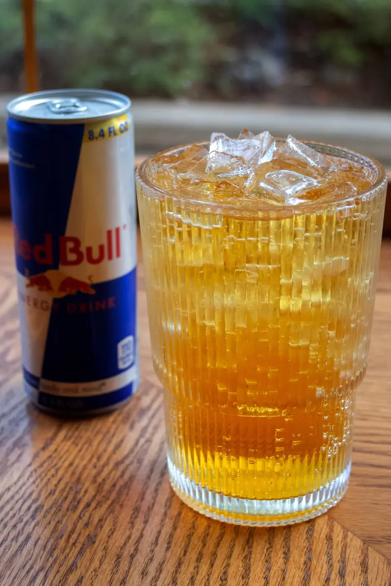 Bobbing for Apples, iced Red Bull with caramel and apple