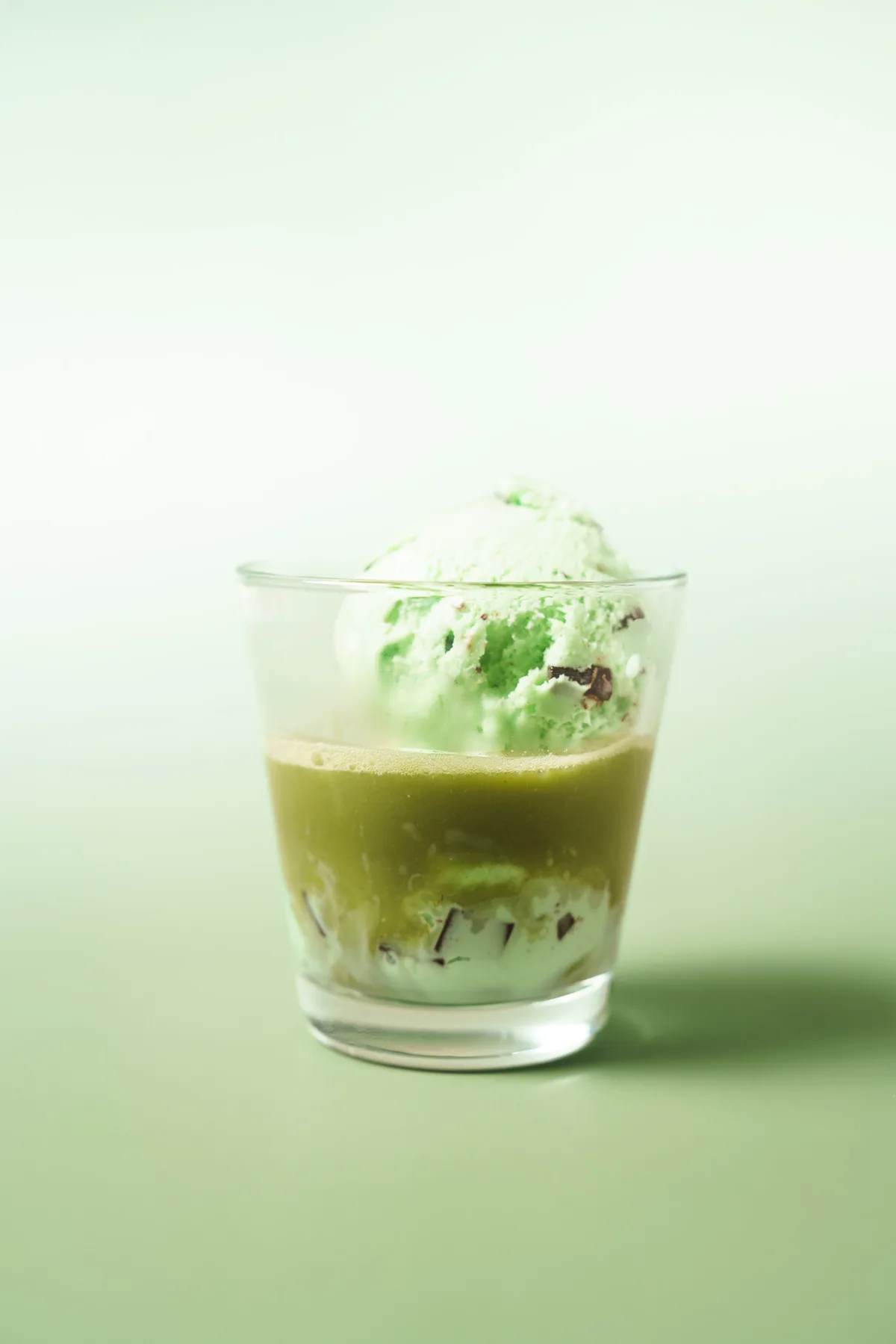Matcha mint affogato